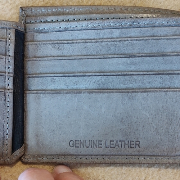 Alpine Swiss Wallet Gray Leather Bifold - Picture 9 of 10